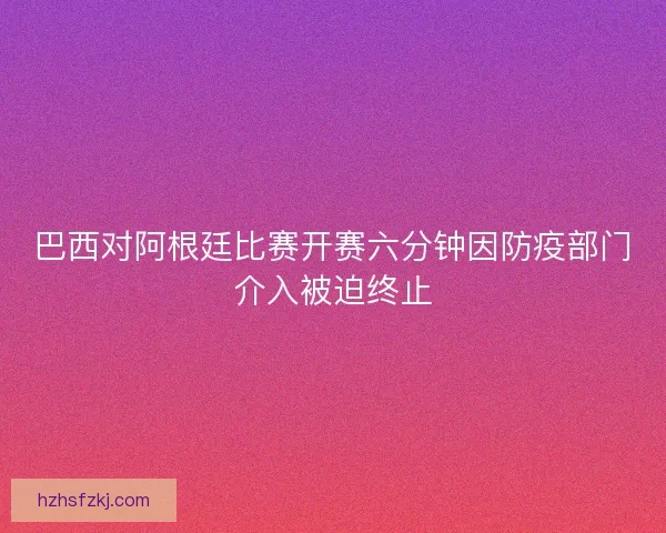 巴西对阿根廷比赛开赛六分钟因防疫部门介入被迫终止 巴西对阿根廷比赛开赛六分钟因防疫部门介入被迫终止